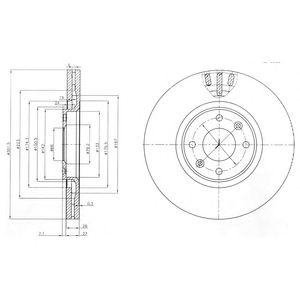 Гальмівний диск Citroen C4, Peugeot 307, 207, 3008 Delphi bg4002