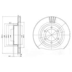 Диск тормозной TOYOTA Land cruiser "F D=338mm "03>> Delphi bg4052