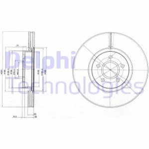 Тормозные диски Volvo C70, S40, V50, Ford Focus, Volvo V40, Ford Connect, Transit Delphi bg4056c