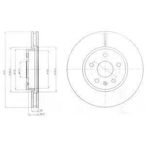 Купить Тормозные диски крашеные Opel Insignia, Honda Civic, SAAB 9-5, Opel Zafira, Astra Delphi bg4189c (фото1) подбор по VIN коду, цена 2526 грн.