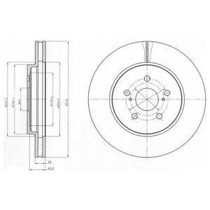 TOYOTA Гальмівний диск передній. Lexus RX 03- Delphi bg4253