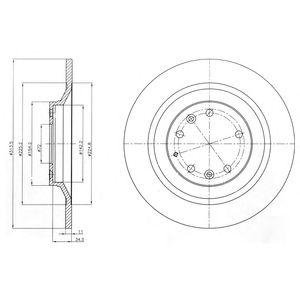 MAZDA Диск торм. задн.Mazda 6 2.3 Mazda 6 Delphi bg4318