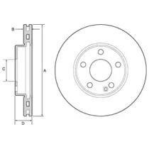 DB Диск тормозов. передняя. A176 15- Mercedes W246, W176 Delphi bg4554c