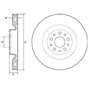 Купить Тормозной диск Fiat Doblo, Opel Combo, Fiat 500 Delphi bg4556 (фото1) подбор по VIN коду, цена 1934 грн.