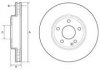 Купить Тормозные диски крашеные Mercedes W246, CLA-Class, W176, GLA-Class Delphi bg4646c (фото1) подбор по VIN коду, цена 2115 грн.