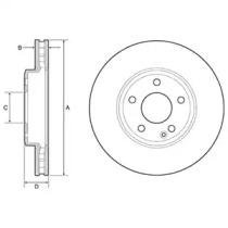 Тормозные диски крашеные Mercedes W246, CLA-Class, W176, GLA-Class Delphi bg4646c