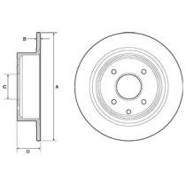 Тормозные диски крашеные, задние Nissan Tiida Delphi bg4666c