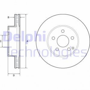 Купить Тормозные диски Mercedes S204, W204, W212, C204, C124, C207, C238, S212, A124, A207, A238 Delphi bg4945c (фото1) подбор по VIN коду, цена 4580 грн.