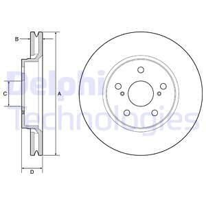 Диск гальм. передн. TOYOTA C-HR 16- Delphi bg4952c