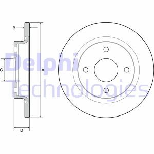 FORD Диск тормозной задний FIESTA VII 1.0 Ford Fiesta Delphi bg4954c