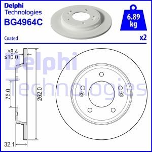 Купить Тормозной диск Delphi bg4964c (фото1) подбор по VIN коду, цена 2691 грн.