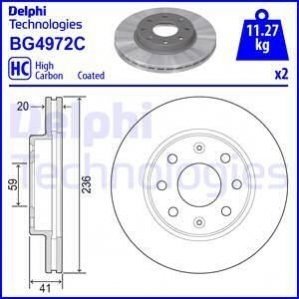 Тормозной диск Daewoo Nexia, Lanos Delphi bg4972c
