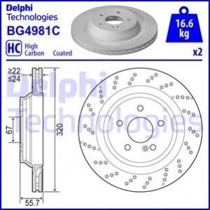 Тормозные диски Delphi bg4981c