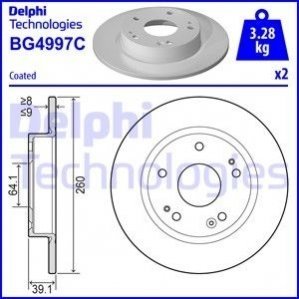 Купить Тормозные диски задние Honda Civic Delphi bg4997c (фото1) подбор по VIN коду, цена 1195 грн.