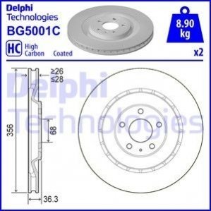 Тормозные диски Delphi bg5001c