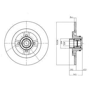 Тормозной диск с подшипником Renault 19, Clio, Megane Delphi bg9025rs