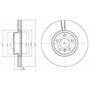 BMW Диск тормозной передн.X5 E70,X6 E71/72 07- Delphi bg9063c