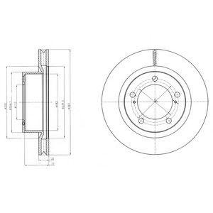 TOYOTA Диск торм.передн.Land Cruiser,Lexus LX570 08- Delphi bg9067