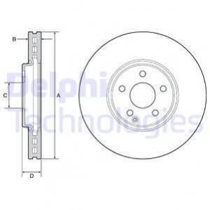 Купить Тормозные диски Mercedes W211, S211 Delphi bg9210c (фото1) подбор по VIN коду, цена 1741 грн.