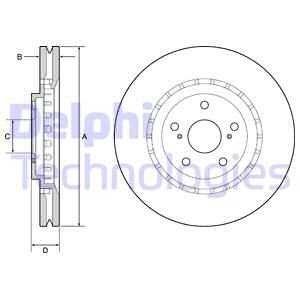 Купить Тормозной диск Lexus RX Delphi bg9219c (фото1) подбор по VIN коду, цена 3455 грн.