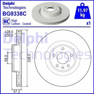 AUDI Диск гальм. передн. A4 B9, A5, A7 Delphi bg9338c