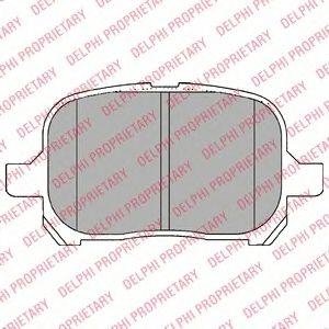 Купити Комплект гальмівних колодок з 4 шт. дисків Toyota Camry, Lexus ES, Toyota Avalon, Previa Delphi lp1144 (фото1) підбір по VIN коду, ціна 711 грн.