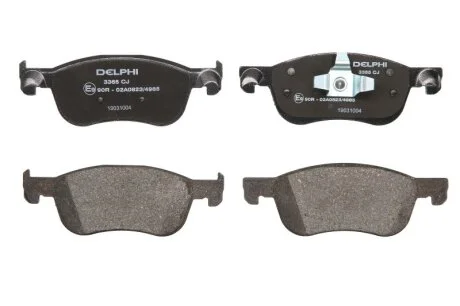 Комплект гальмівних колодок передн, FORD FIESTA VII, TOURNEO COURIER V769, TRANSIT COURIER V769/MINIVAN 1.0-1.5D 05.17- Delphi lp3365