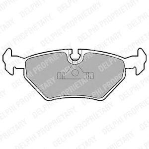 Купити Комплект гальмівних колодок з 4 шт. дисків BMW E30, E36, E34, E23, E32 Delphi lp555 (фото1) підбір по VIN коду, ціна 661 грн.