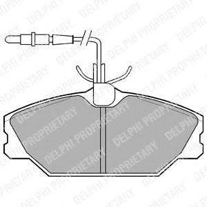 Купить Комплект тормозных колодок из 4 шт. дисков Renault Espace, Safrane, Laguna, Megane Delphi lp788 (фото1) подбор по VIN коду, цена 839 грн.