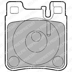 Комплект тормозных колодок из 4 шт. дисков Mercedes W124, W140, C140, A124, A207, A238, S124, W202, W210, S210, CLK-Class, W220, S202 Delphi lp841