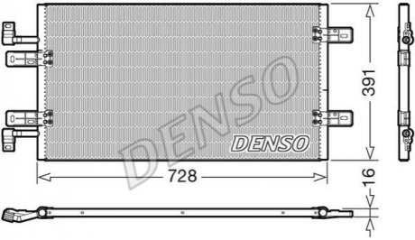 Радиатор кондиционера RENAULT TRAFIC II (FL) 06-н.в.; OPEL VIVARO A Combi (J7) 06-14 Renault Trafic, Opel Vivaro DENSO dcn20019