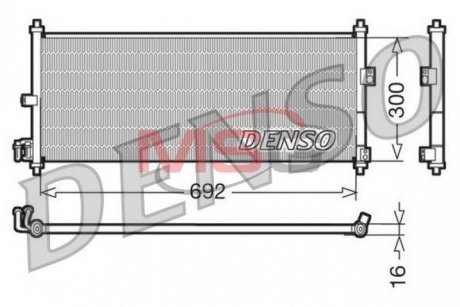 Радиатор кондиционера Nissan Primera (WP12) 02-н.в., PRIMERA (P12) 02-н.в..,PRIMERA (P11) 96-02,ALMERA II (N16) 00-06 DENSO dcn46011
