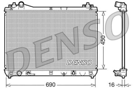 Радиатор охлаждения двигателя SGV 05- АКПП DENSO drm47017