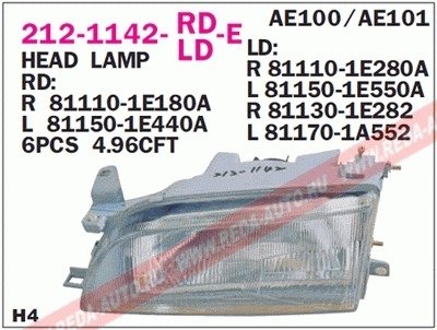 Фара передняя DEPO 212-1142R-LD-E