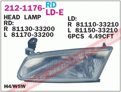 Купить Фара передняя Toyota Camry DEPO 212-1176L-LD-E (фото1) подбор по VIN коду, цена 1792 грн.