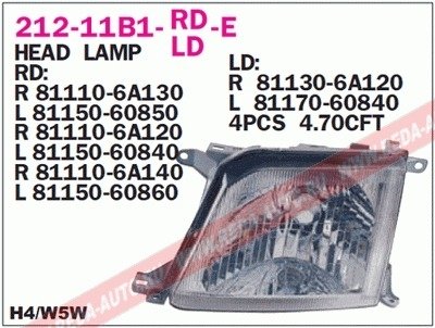 Купить Фара передняя Toyota Land Cruiser DEPO 212-11B1L-LD-E (фото1) подбор по VIN коду, цена 4558 грн.