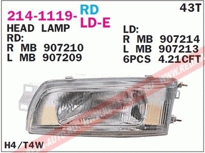 Купить Фара передняя Mitsubishi Lancer DEPO 214-1119L-LD-E (фото1) подбор по VIN коду, цена 1464 грн.