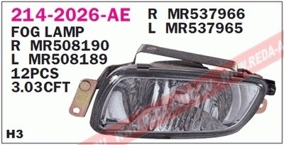 Купить Фара противотуманна Mitsubishi Pajero DEPO 214-2026L-AE (фото1) подбор по VIN коду, цена 2869 грн.
