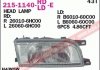 Купити Фара лів. H4, ручн. регул. для N 14 [] Volvo 740, 760, 940, 960 DEPO 215-1140L-LD-E (фото1) підбір по VIN коду, ціна 1717 грн.