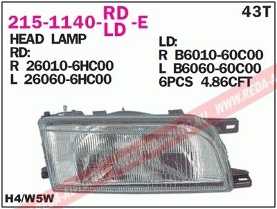 Фара передняя DEPO 215-1140R-LD-E