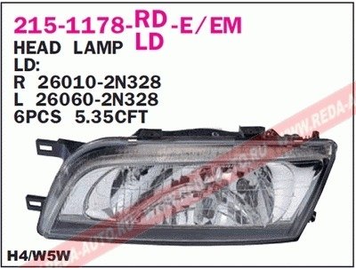 Купить Фара передняя Nissan Almera DEPO 215-1178R-LD-EM (фото1) подбор по VIN коду, цена 3217 грн.