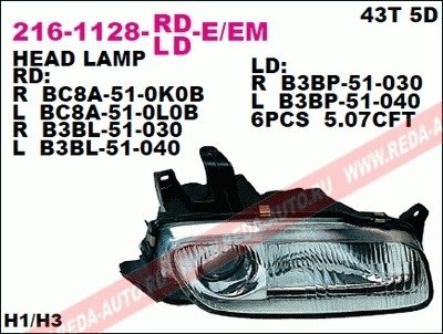 Купить Фара передняя Mazda 323 DEPO 216-1128L-LD-EM (фото1) подбор по VIN коду, цена 4758 грн.