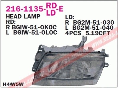 Купить Фара передняя Mazda 323 DEPO 216-1135L-LD-E (фото1) подбор по VIN коду, цена 4083 грн.