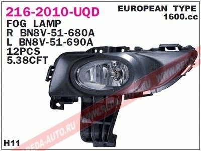 Купить Фара противотуманна Mazda 3 DEPO 216-2010L-UQD (фото1) подбор по VIN коду, цена 1854 грн.