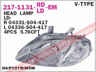 Купить Фара передняя Honda Civic DEPO 217-1131L-LD-EM (фото1) подбор по VIN коду, цена 4654 грн.