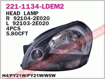 Фара лів.H4 елек.с черной рамкой [] DEPO 221-1134L-LDEM2