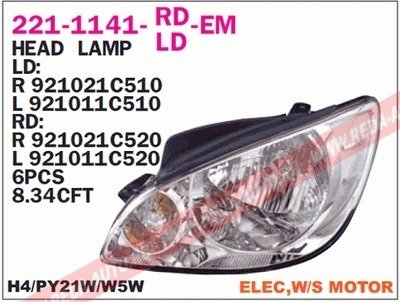 Купить Фара Hyundai Getz DEPO 221-1141R-LD-EM (фото1) подбор по VIN коду, цена 3779 грн.