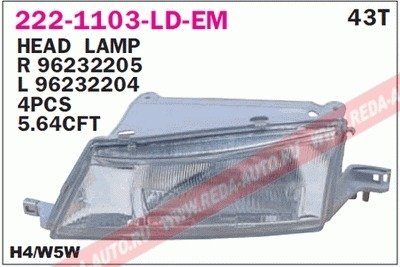 Фара передня Daewoo Nexia DEPO 222-1103L-LD-EM