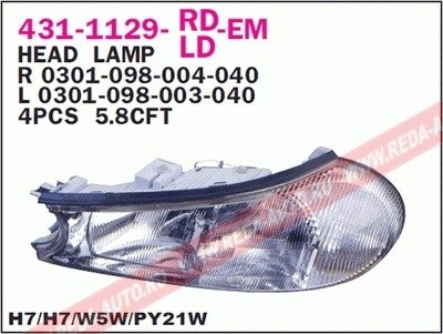 Купить Фара передняя Ford Mondeo DEPO 431-1129L-LD-EM (фото1) подбор по VIN коду, цена 4073 грн.