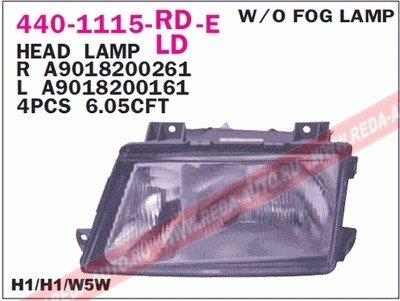 Купить Фара L Mercedes W901, W902, W903, W904 DEPO 440-1115L-LD-E (фото1) подбор по VIN коду, цена 2500 грн.